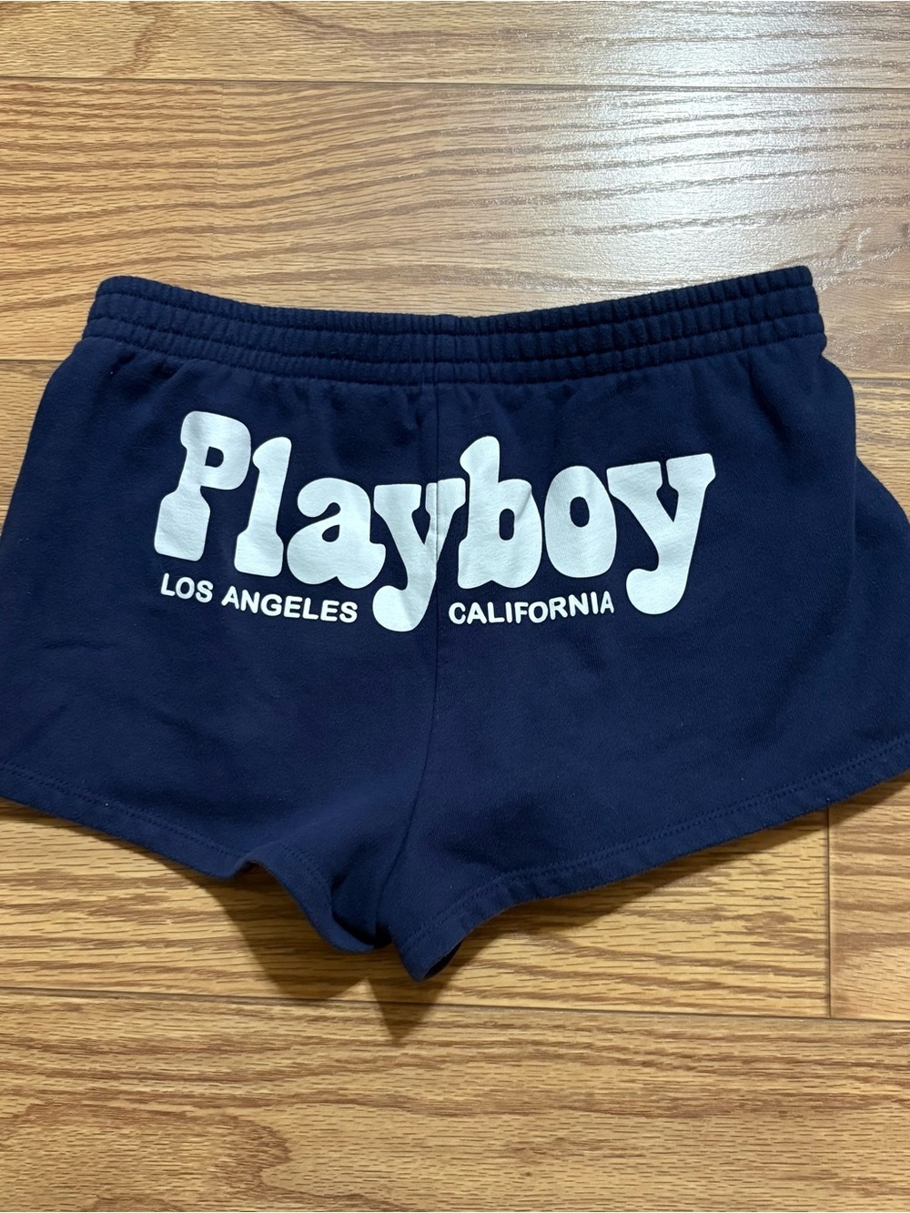 Playboy Bunny Logo Pacsun Blue White Sweat Lounge Shorts XS